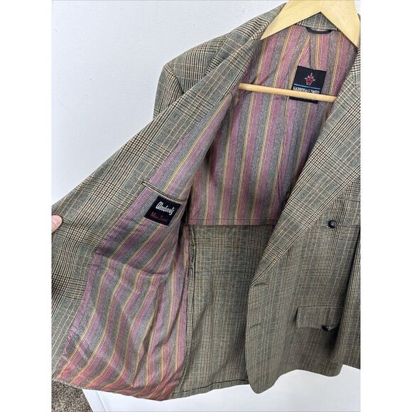 Vintage 70’s Harrodale Tweed Blazer Gray Green Men 42 Woodwards WKRP Herb - Picture 7 of 9